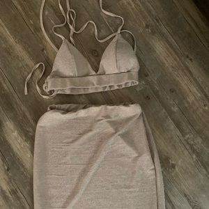 Gold two piece dress